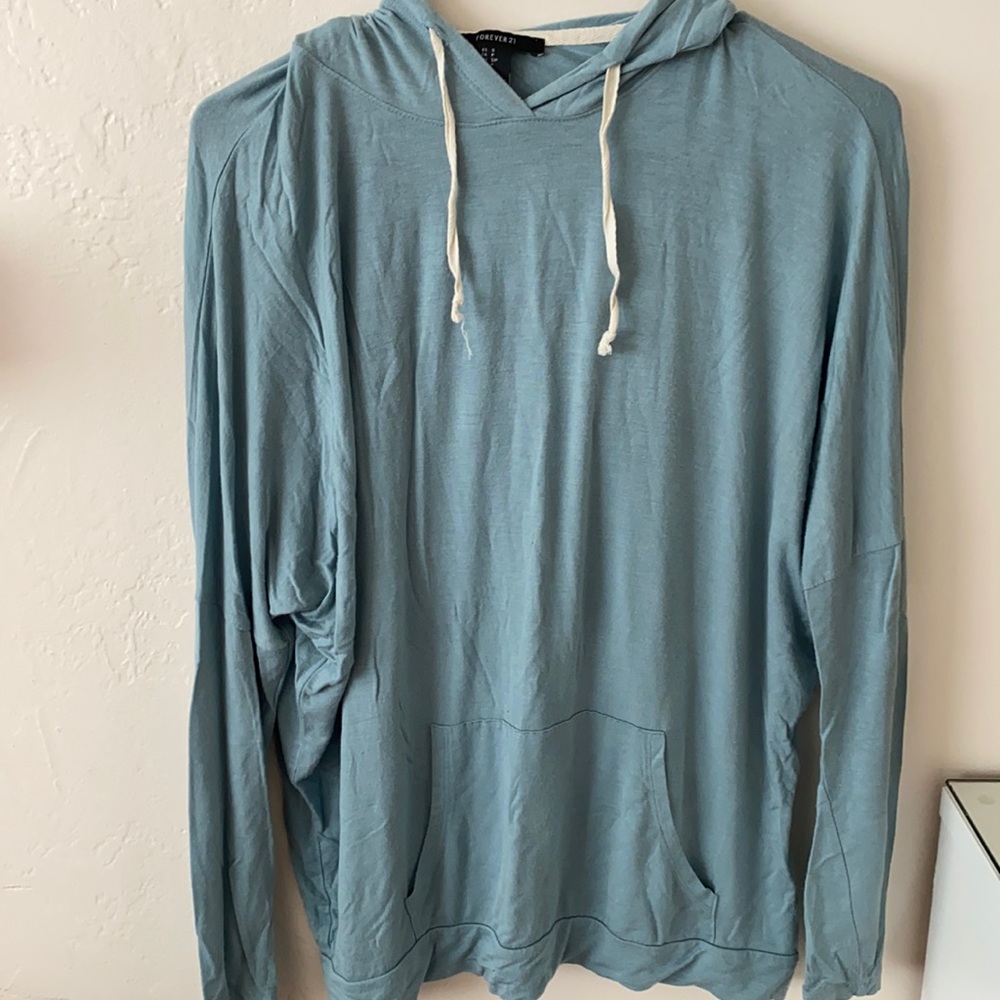 blue hoodie looking shirt